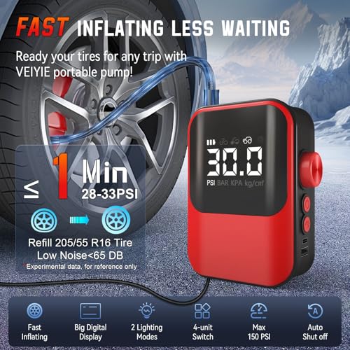VEIYIE Roadside emergency car kit for vehicles, car first aid kit emergency kit with Portable Air Compressor, Heavy Duty Jumper Cables, Tow Strap, road trip Essentials car safety kit, new driver gifts - Thumbnail 2