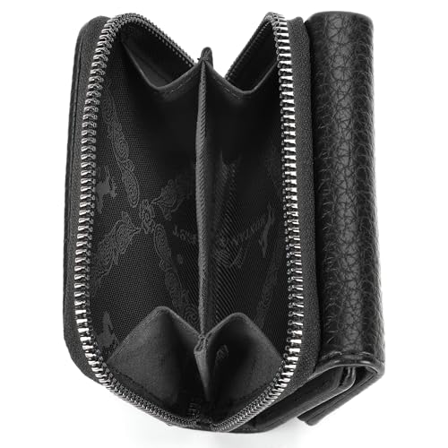 Image of Montana West Wallet Women RFID Blocking Wallets, Card Cases & Money Organizers Wallets with Zipper Coin Pocket, 1 Black, 4.3 inch x 3.3 inch x 1.6 inch, Casual