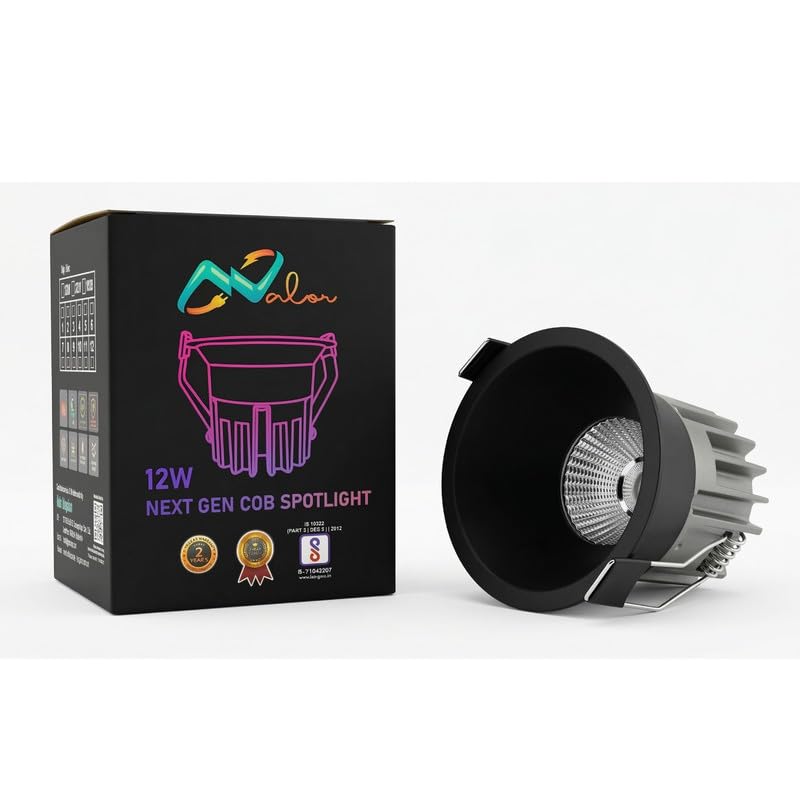 Next Gen COB Spotlight 12W | Warm White 3000K LED Spot Light | Aluminium Ceiling Spotlight for Home Office, Living Room & Retail Display | White-image-48