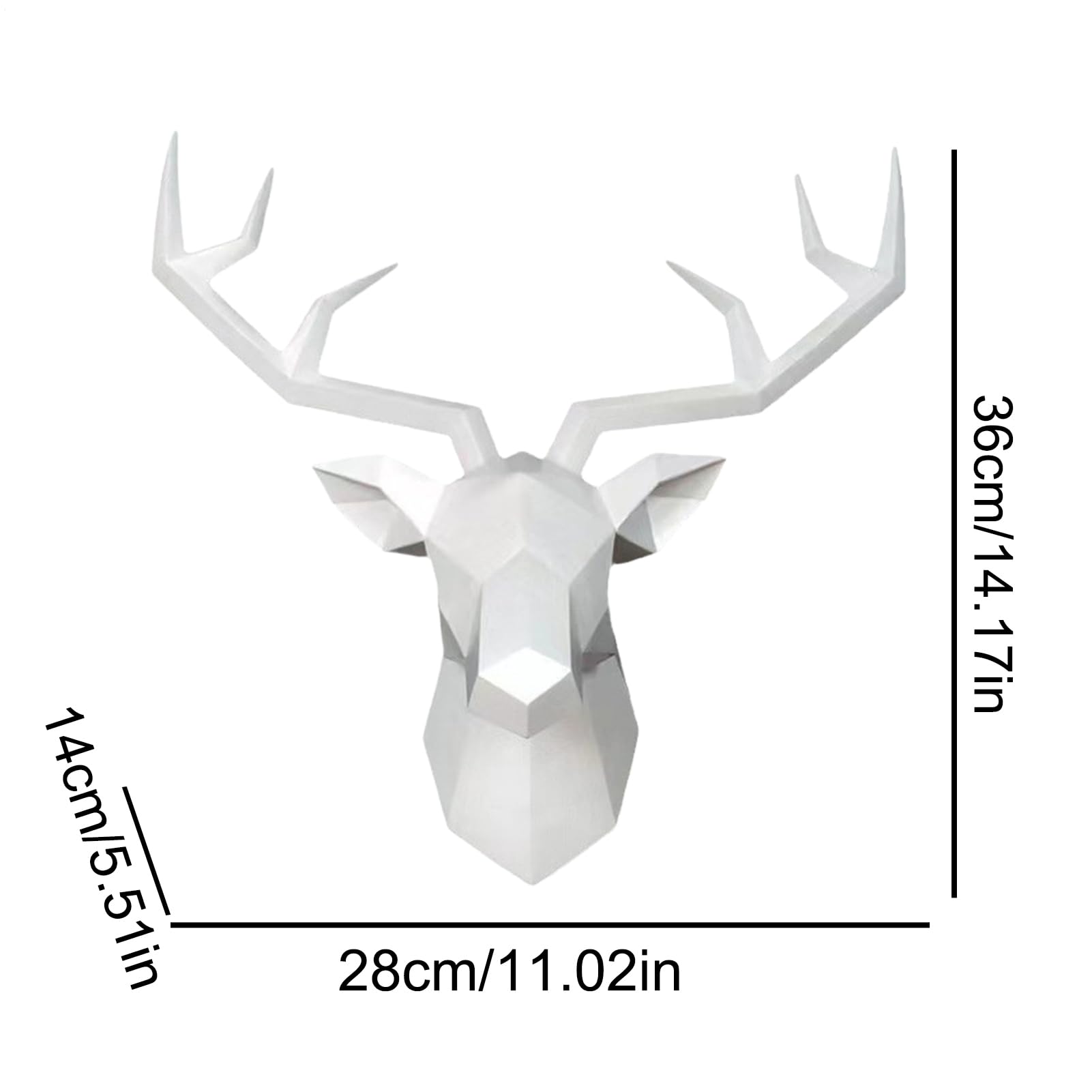 Generisch Decorazione da parete a forma di cervo in resina, 35,6 cm