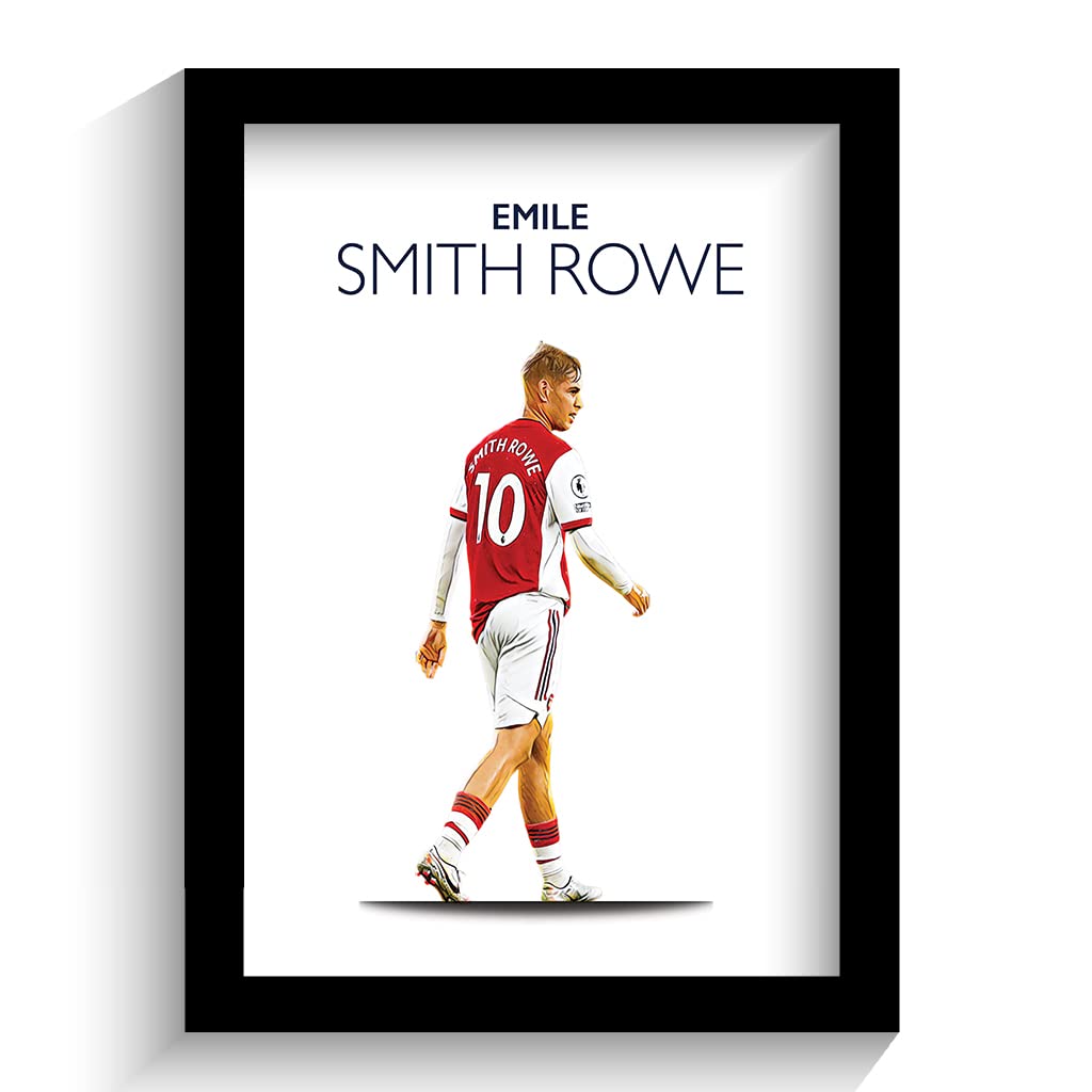 The Football Print Room Black Arsenal | Emile Smith Rowe | Framed Illustration Print Poster