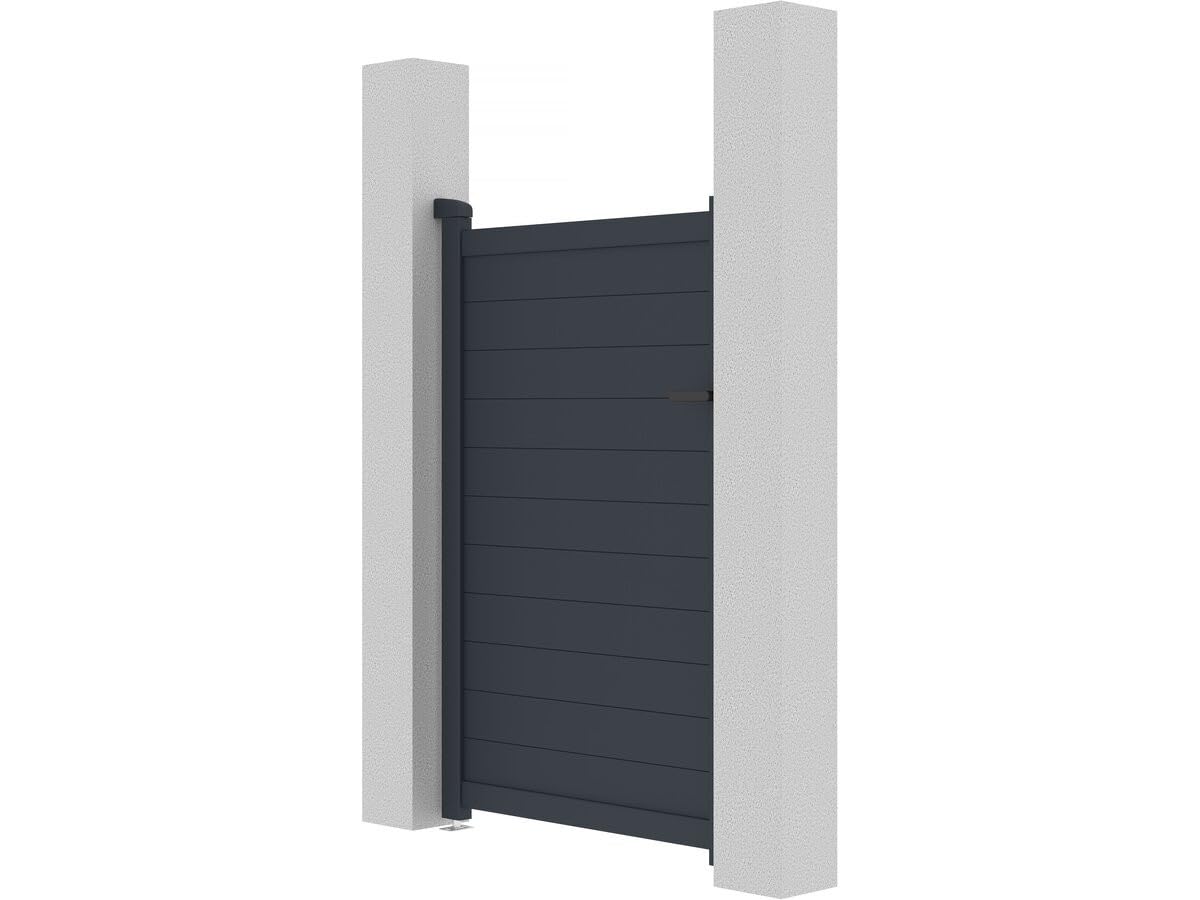 Habitat et Jardin Gartentor aus Aluminium Marc - 101,2 x 155,9 cm - Grau
