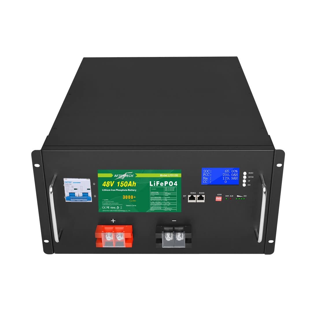 AFTERTECH 48 V, 150 Ah, Lifepo4, wiederaufladbar, Lithium-Eisen, Phosphat-Batterie
