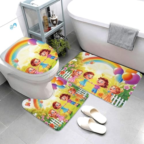 Funda para asiento de inodoro y alfombras de baño de microfibra suave 4