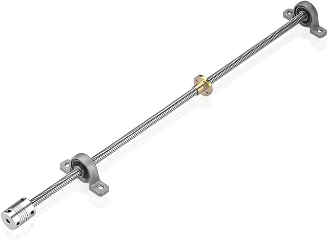 S SIENOC 400mm 3D Drukarka 8mm Łożysko stalowe T8 Trapezoidalne Pręt Liniowy Bar + Nakrętka miedziana + wał sprzęgający + łożysko pionowe (Typ-2, 1zestaw, 400mm)