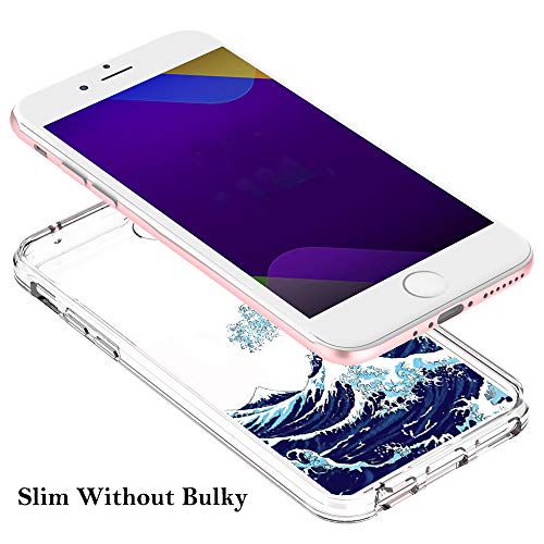 Ucolor Japanese Wave Case Compatible With Iphone 6S/6/8/7 Se 2Nd/Se 3 4.7" Released Transparent Clear Case Hybrid Tpu Bumper + Hard Back Cover #TOP5
