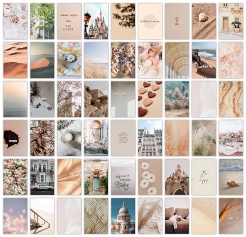 PRINTNET Pack of 54 Beige Aesthetic Wall Collage Kit Posters