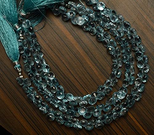 Briolettes d'apatite naturelle 7mm en forme d'oignon facetté de qualité supérieure
