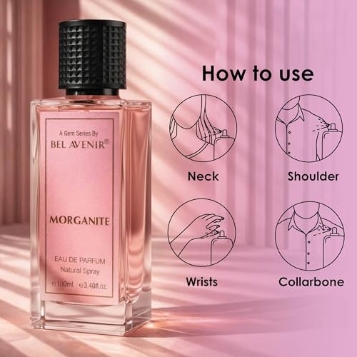 Image of Bel Avenir Morganite Long Lasting Unisex Perfume | Office, Travel and Date Night Fragrance | Perfume for Men & Women | Fruity Floral & Creamy Notes | Eau de Parfum 100 ml