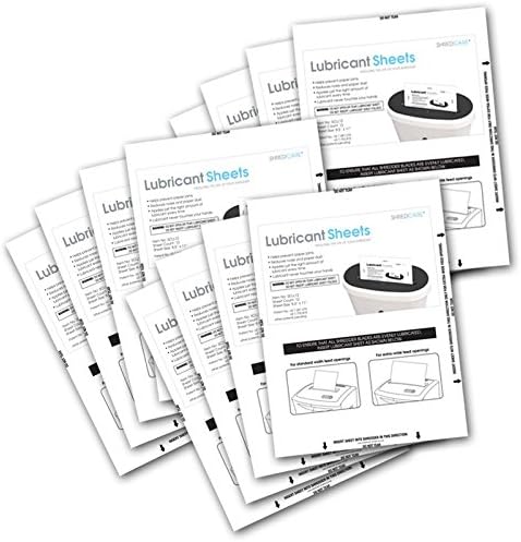 Shredcare Commercial Sized Lubricant Sheets for Extra Wide Paper Shredders SCLL12 (12/Pack) 8.5” x 11"
