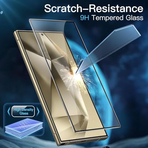 Image of Premium Tempered Glass Screen Protector Guard For Samsung S24 Ultra (6.8 Inch, Pack of 1) | Edge to Edge Coverage With Easy to installation kit