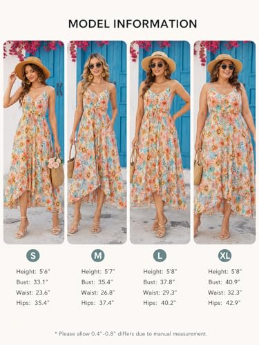 Image of BROVAVE Women's 2026 Summer Casual Boho Sundress Spaghetti Strap Midi Dress