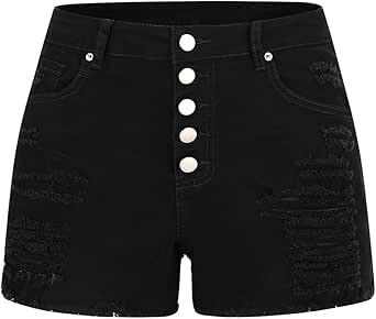 Women mid-rise ripped denim shorts with frayed hem
