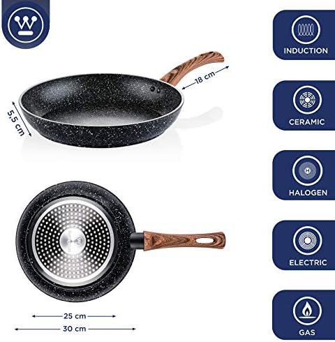 Westinghouse Non Stick Frying Pan - Ø 30 cm Fry Pan for Induction Gas Electric & Ceramic Hob - Special Edition