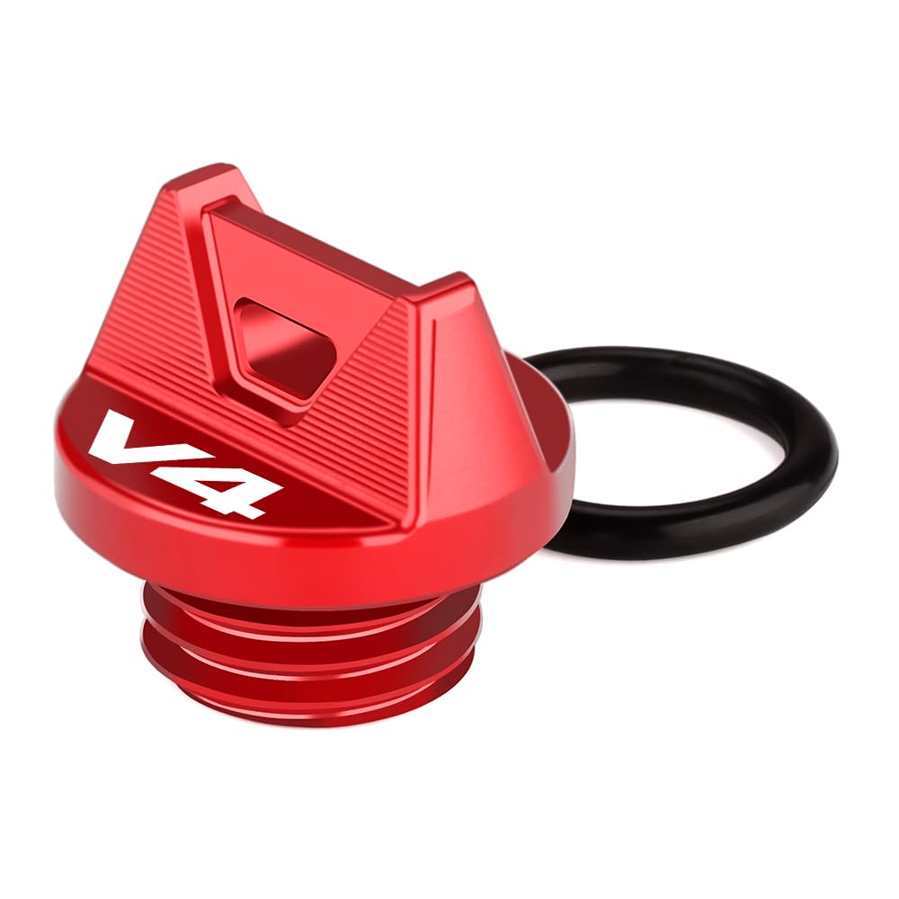 Modeer Pokrywa wlewu oleju do motocykla kompatybilna z Du&cati Diavel V4 2023/2024| Multistrada V4/S 2021/2022/2023 2024 | Panigale V4/S/R 2022 2023 2024, akcesoria (czerwona)