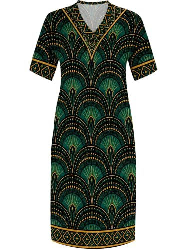Image of PinkPatty Women's Oversize V Neck Short Sleeve Maxi Dress with Pockets