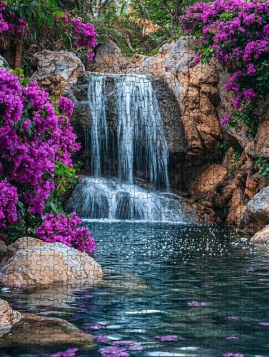 Puzzle de 4000 piezas desafiante con diseño de cascada de flores