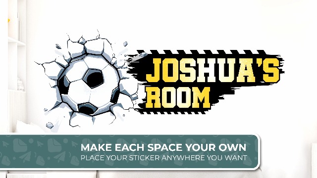 Vinilo decorativo personalizado fútbol para habitación infantil miniatura 7