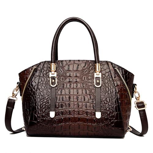 Image of Trendy Crocodile Handbags for Women: Large Capacity Leather Handbag Crossbody Bags with Shoulder Strap Ideal Choice
