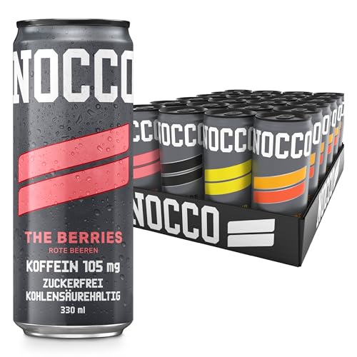 NOCCO energy drink 24er mix pack – zuckerfrei, vegan Energy Getränk mit Koffein & Vitaminen, 24 x 330ml inkl. Pfand (Black Range Mischkarton)
