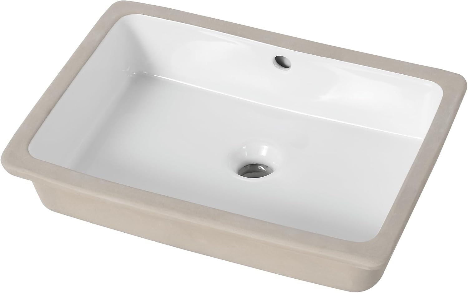 Fine Fixtures Undermount Vessel Bathroom Sink - 16" x 11" - White