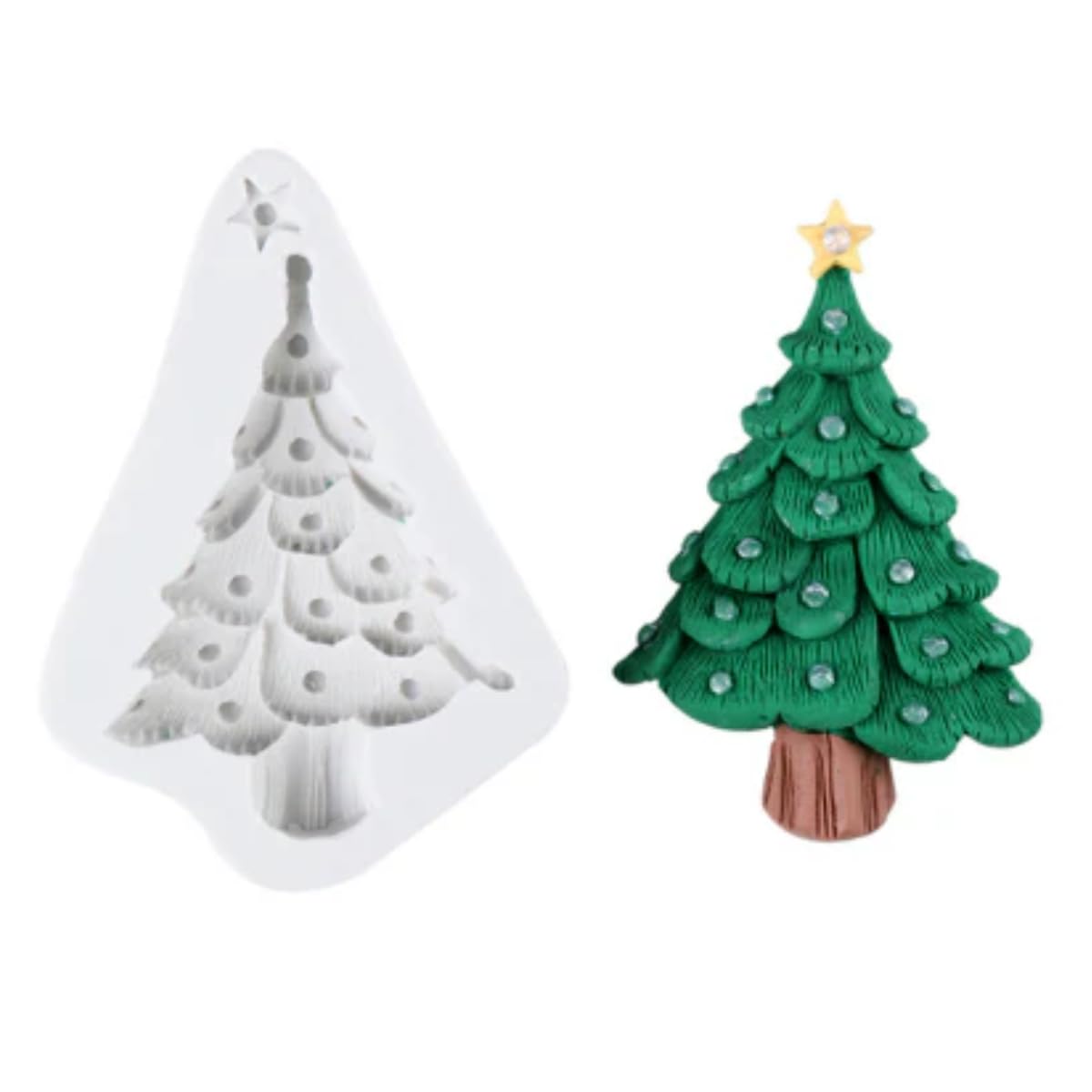 Christmas Tree Candle Mold Silicone Soap Epoxy Resin Wax Mold 3D Xmas Tree Moulds for Candle Making Craft Cake Fondant Chocolate Making DIY Christmas Party Gift Home Party Decoration-image-19