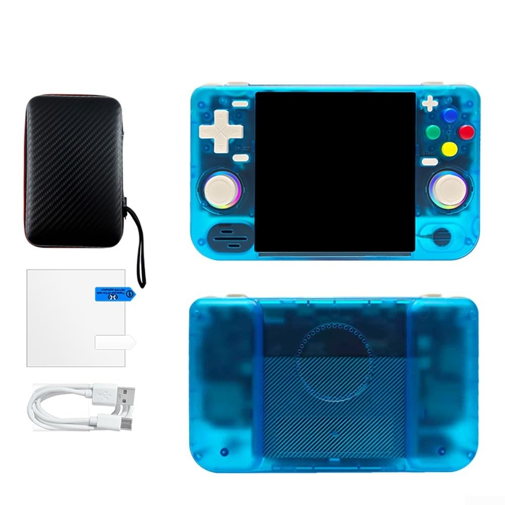 Retro H&held Console di gioco RF40H, schermo IPS da 4 pollici 720P, oltre 18000 giochi integrati, batteria da 4000 mAh, sistema open source portatile, con WiFi (blu)