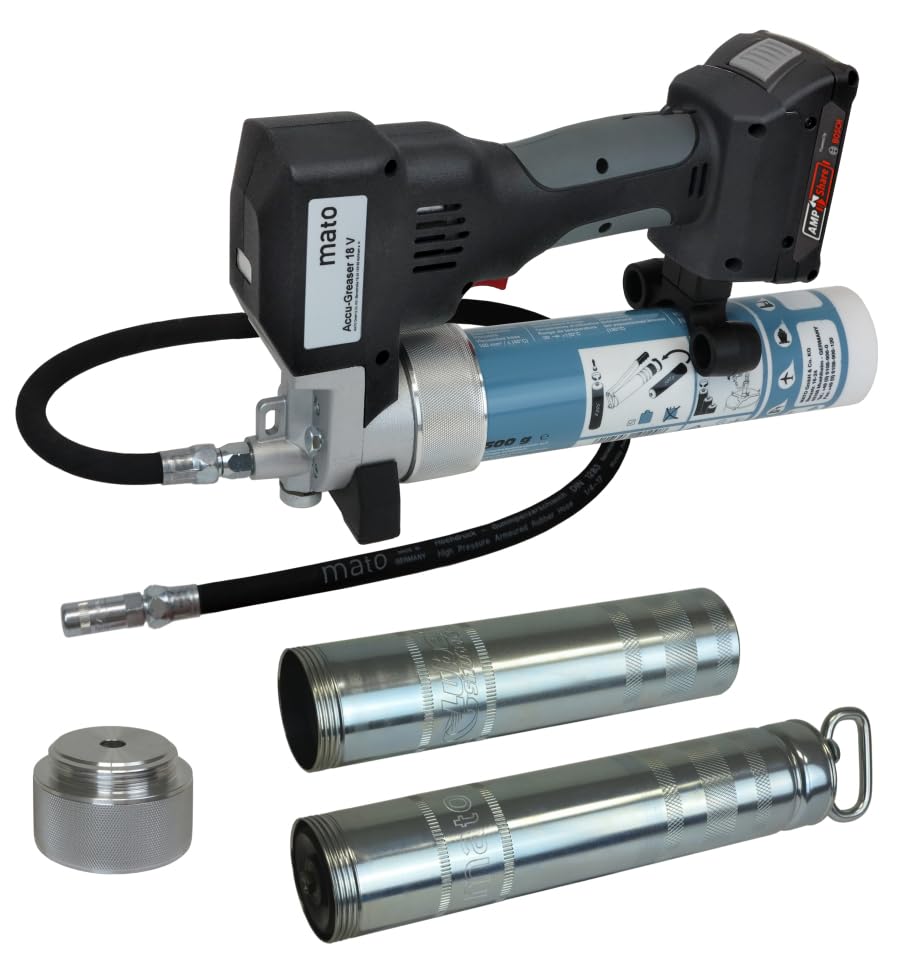 Shuttle® Accu-Greaser Premium MATO - Pistola de engrasar a batería (18 V, ion de litio, para 500 g y 400 g)