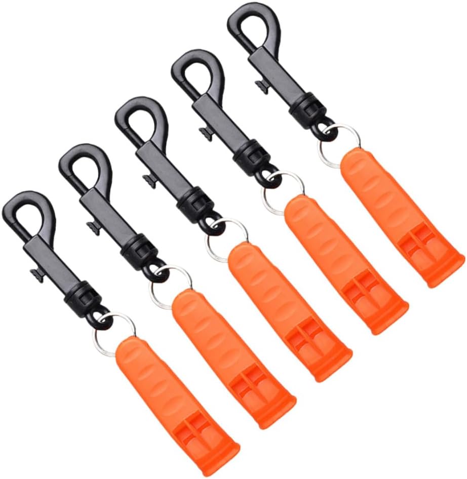 BESTonZON 5Pcs Outdoor Survival Whistle Lightweight Emergency Whistles for Hiking Camping Kayaking Ultra Loud Signal for Safety Survival