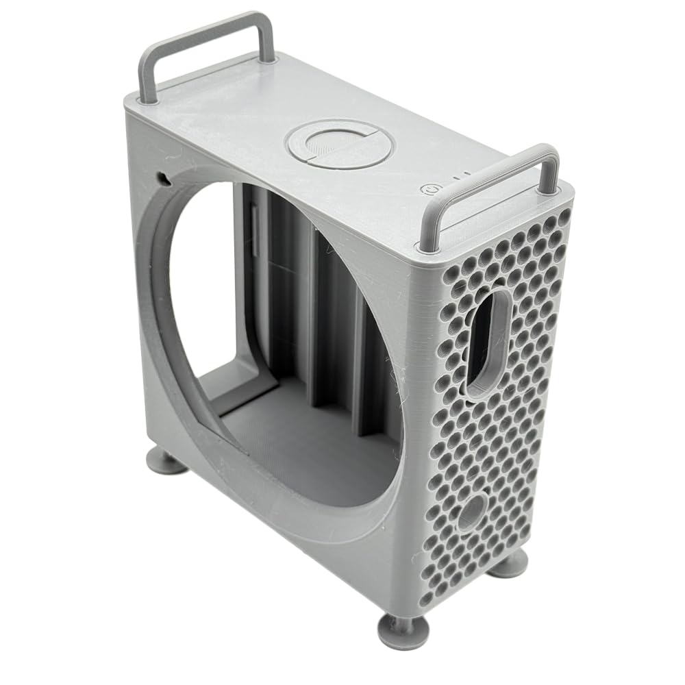 Generisch Schreibtischständer für Mac mini M4/M4 Pro 2024,Gehäuse Ständer Gehäuse für Desktop Computer Host,3D-gedruckte vertikale Schutzhalterung Rack-Zubehör für Mac mini M4/M4 Pro 2024 (grau)