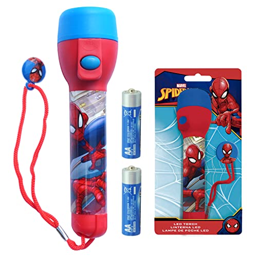 Spiderman, torcia a LED grande, per bambini, luce notturna super luminosa, per Natale, compleanno e ringraziamento, torcia in plastica, regalo per bambini dai 3 anni in su. Dimensioni: 16 cm - Image 8