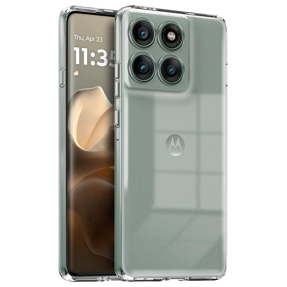 Image of COVERBLACK Flexible Rubber Case Back Cover for Compatible Model with Motorola Moto Edge 60 Pro - Transparent