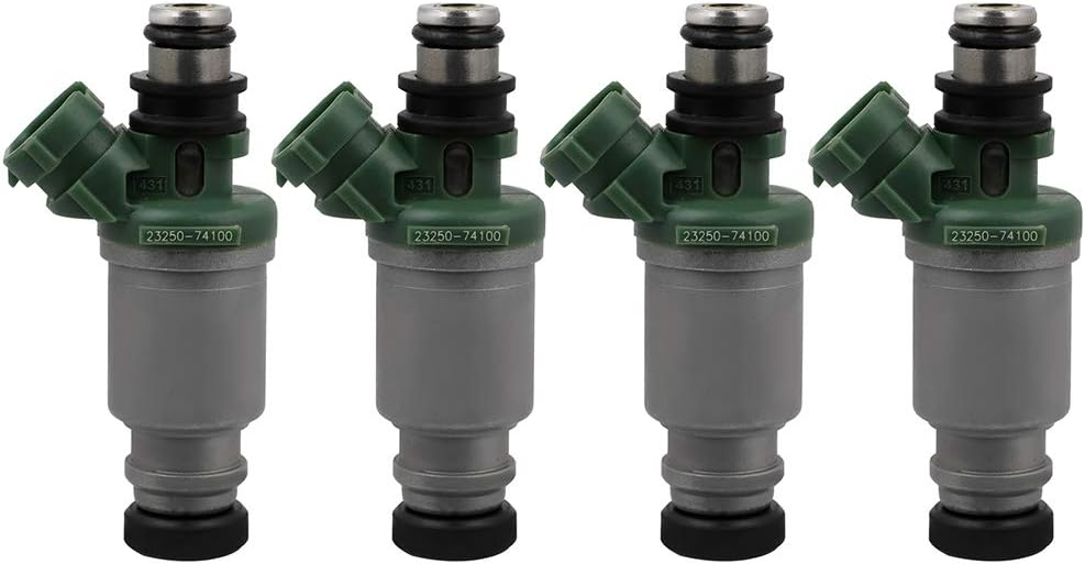 4pcs 23250-74100 Injectors,ANGLEWIDE 2 Holes Fuel Injectors Sets fit for 1992-2000 for Toyota Camry 2.2L, 1998-2000 for Toyota RAV4 2.0L, 1999-2000 for Toyota Solara 2.2L