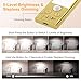 Gritin 10.2inch Under Cabinet Lighting Rechargeable -84 LED Super Bright,3-Color& 5 Level Brightness,4 Modes,Motion Sensor, Long Lasting- Easy Installation Magnetic Closet Lights -2 Pack-Gold