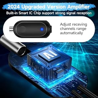 1800+Miles Range TV Antenna for Smart TV Indoor, 360° Reception Tv Antenna Indoor with Amplifier Signal Booster Support 4K 8K 1080p