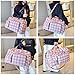 Plaid Small Gym Bag for Women, Fashion Travel Duffle Bag Carry On Weekender Bag with Shoe Compartment