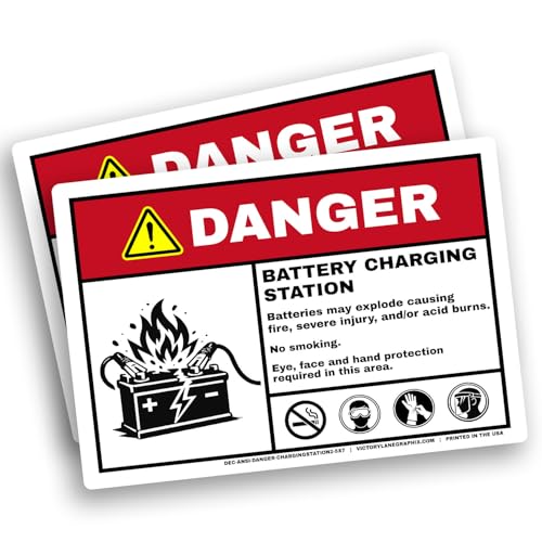 Battery Charging Station Danger Sign (2-Pack) – 5x7 ANSI Z535