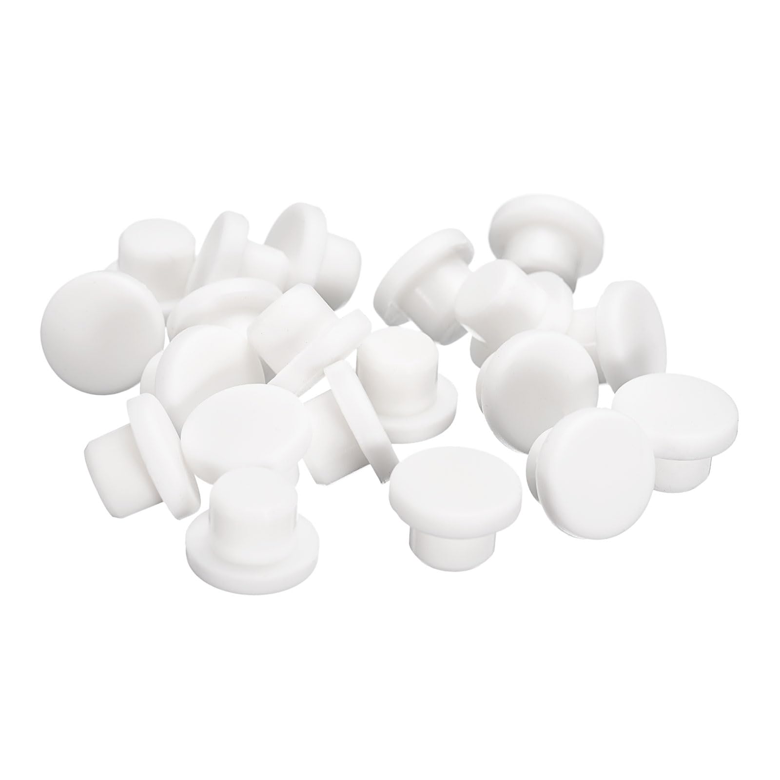 uxcell 20 Pieces White Rubber Stopper, S14 Waterproof Plug Holes for 14mm / 0.55" Hole