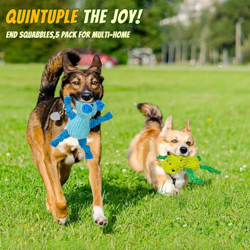 Paquete de 5 Juguetes Sonoros para Perros de Peluche Resistentes miniatura 5