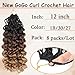 Pretwisted Gogo Curl Crochet Hair 12 Inch 8 Packs Short Curly Crochet Hair for Black Women Pre looped Ocean Wave Crochet Hair Water Wave Deep Wave Crochet Braiding Hair (12 inch,1B/30/27)