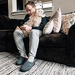 VeraCosy Men's Two-Tone Memory Foam House Slippers Indoor Outdoor Durable Rubber Sole - Image 2