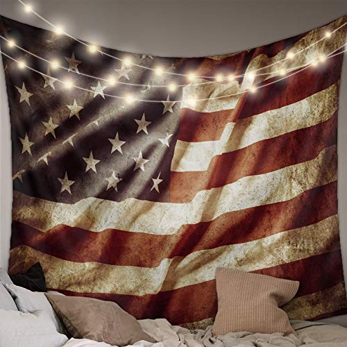 4Th Of July Tapestry Wall Hanging American Flag Tapestries Aesthetic Retro Star Stripe Old Glory Patriotic Tapestry For Independence Day Bedroom Living Room College Dorm Wall Decor Backdrop 40X60 #TOP24