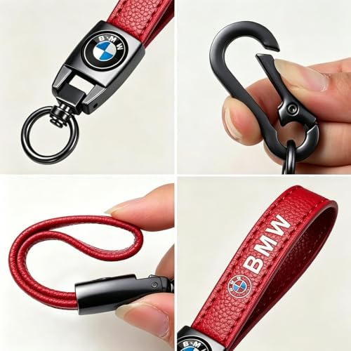 Image of Genuine Leather Car Keychain Key Ring Accessories New