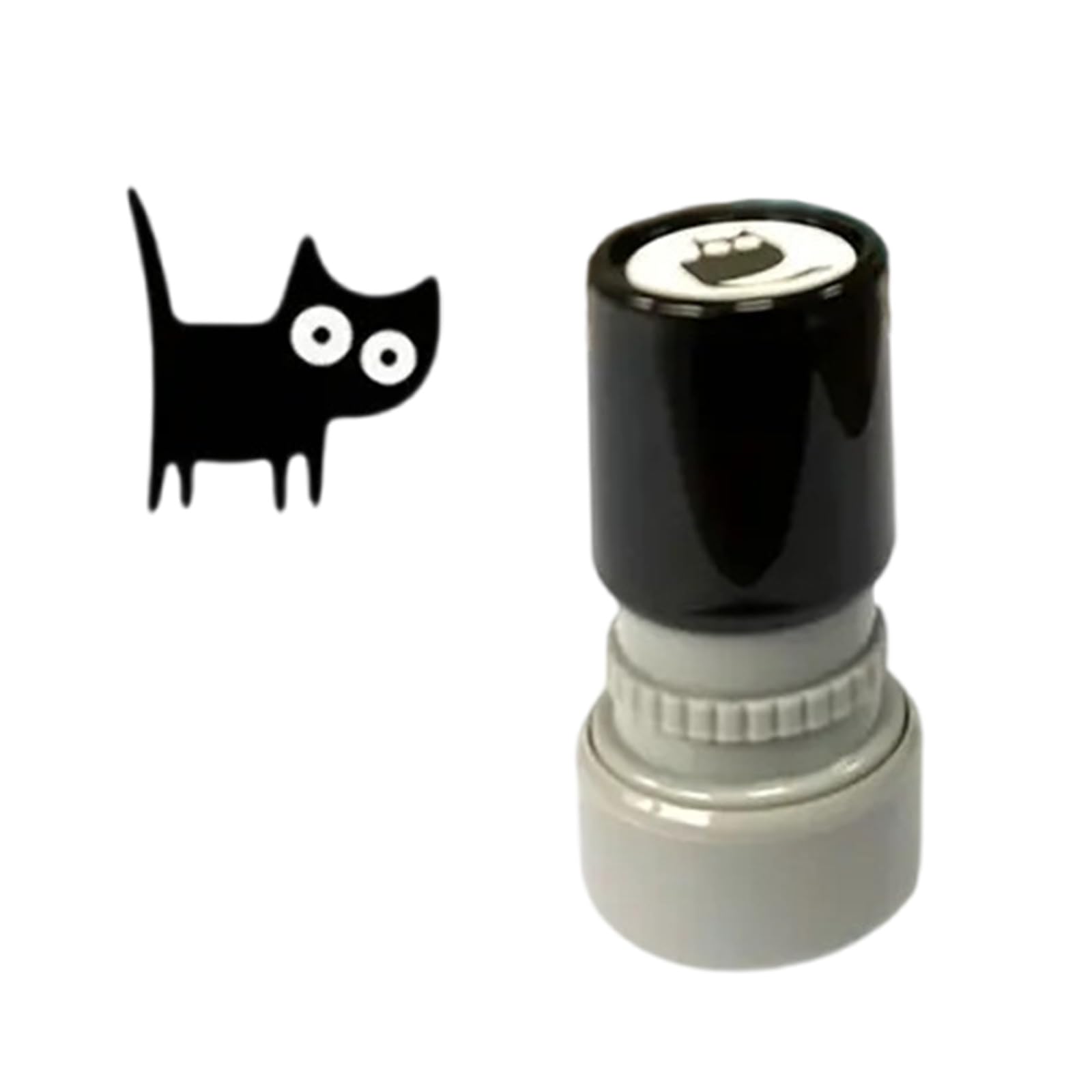 Kitten Themed Stamp Motivational Scrapbooking Decorative for Card Making Scrapbooking Journal Planner Craft with Tail Handle