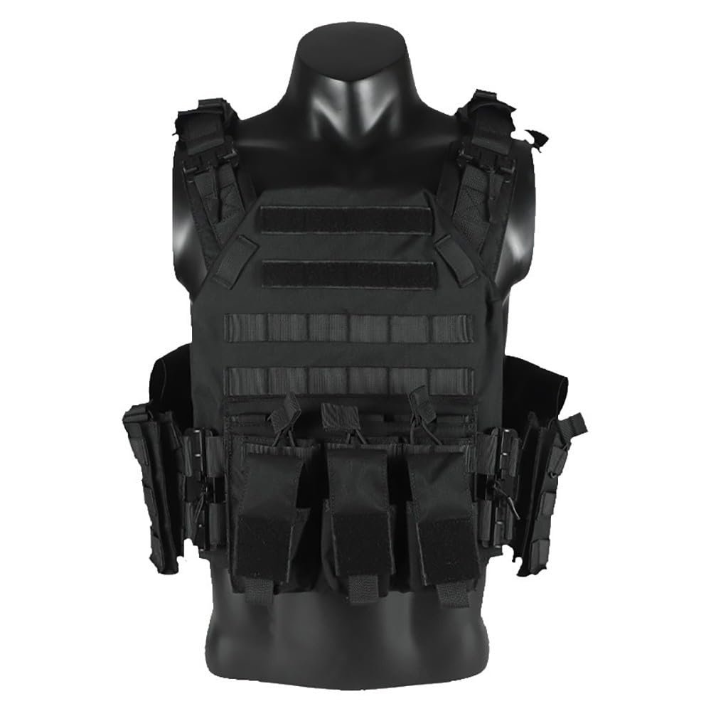 Chaleco Táctico MOLLE Ajustable para Hombre y Mujer,Chaleco Airsoft Ligero con Bolsillos para Cargadores Liberación Rápida para Paintball Caza Entrenamiento Outdoor Wargame