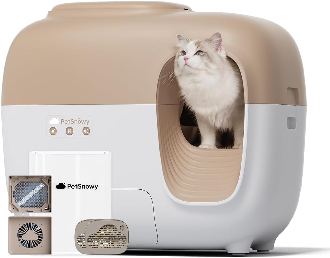 PetSnowy Snow+ Self Cleaning Cat Litter Box Zero Smell TiO2