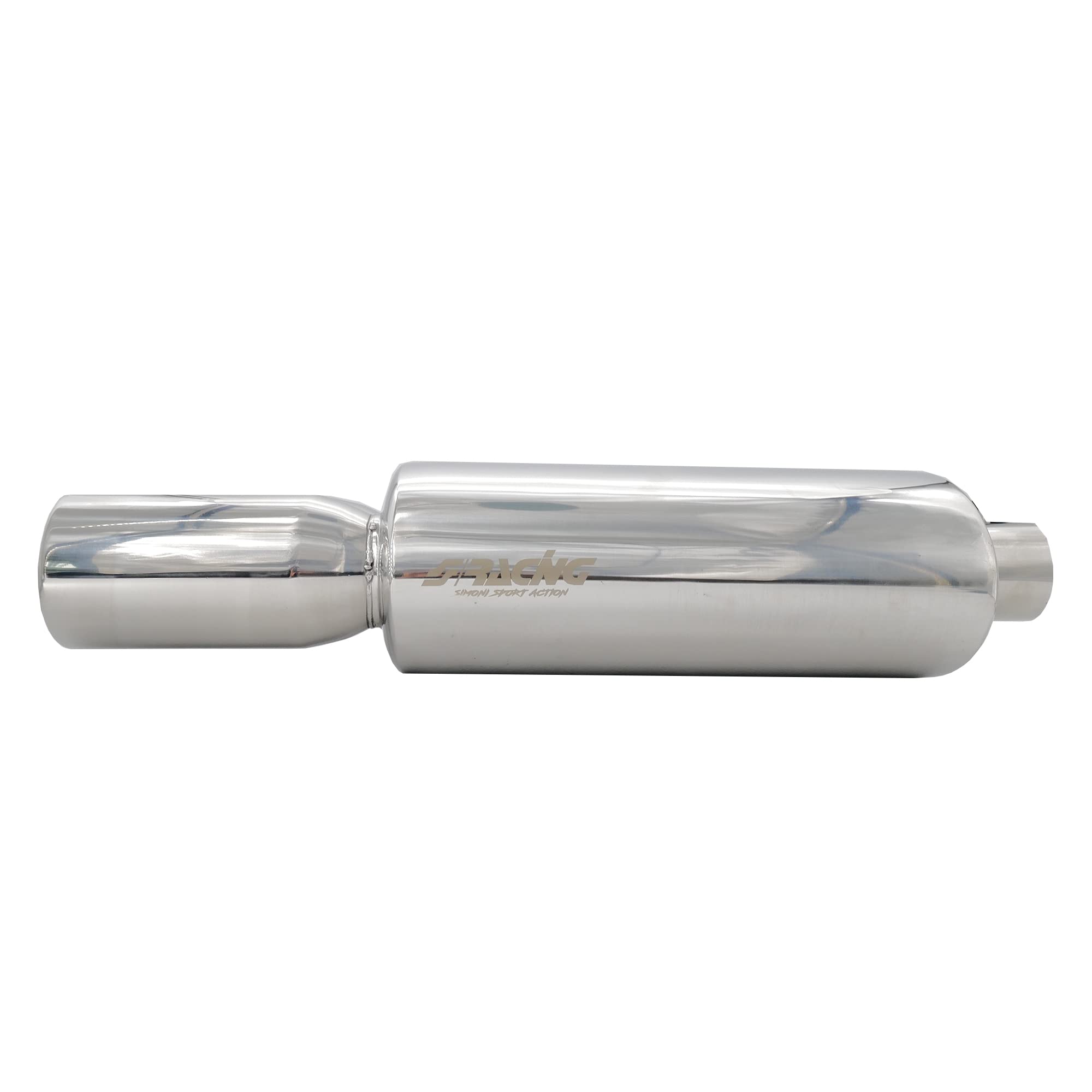 Simoni Racing ESR109 Acciaio Inossidabile Doppio Girare Silenziatore, 590mm Lunghezza
