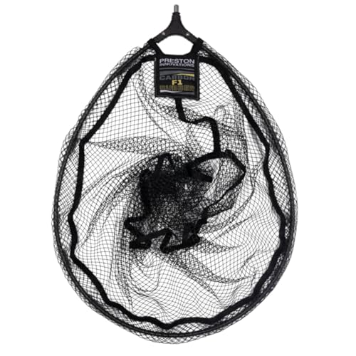 Preston Innovations Carbon F1 Latex Landing Net 18 45cm | Coarse Fishing Landing Net | Strong, Lightweight Carbon Frame | for Bagging Up on Commercial Venues | Anti-Snag Mesh | Code P0140060