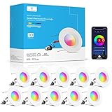 TRAMSMART 6 Inch Smart LED Recessed Lights 10 Pack， 13W 1100LM Retrofit LED Recessed Lighting RGBCW
