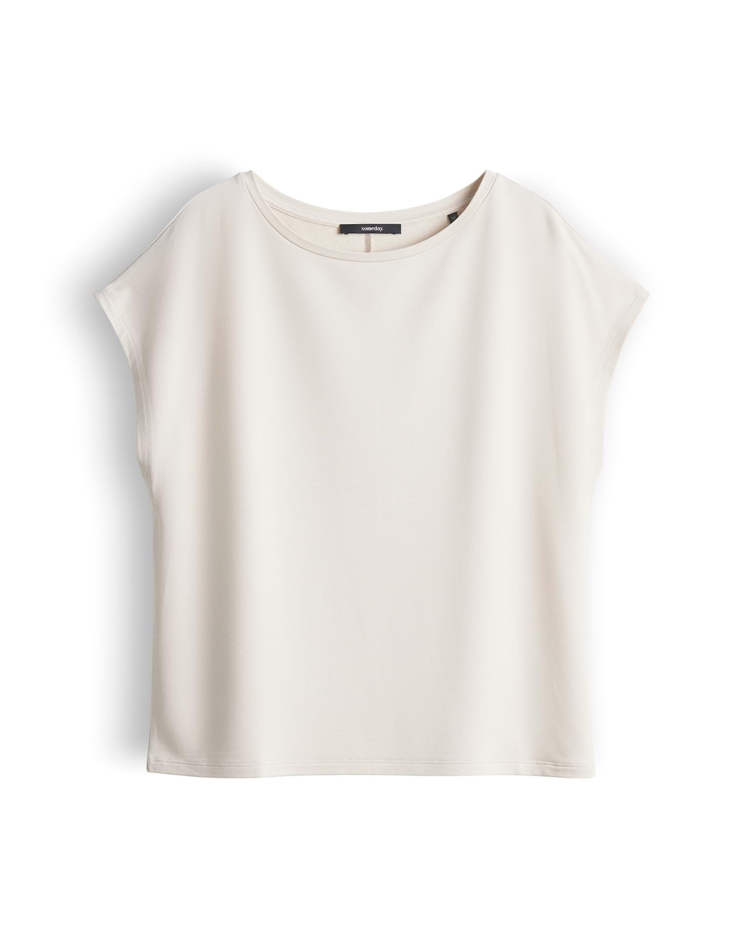 someday Damen Kurzarmshirt | Jerseyshirt mit Schlitzdetail Regular Fit